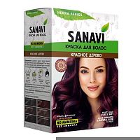 Краска для волос на основе хны Красное дерево 75 г, Sanavi